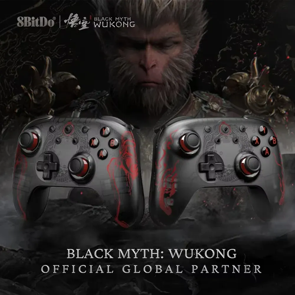 [Taxas Inclusas/R$158 Moedas App] Controle Sem Fio 8bitdo Ultimate 2c Hall Effect, Black Myth: Wukong